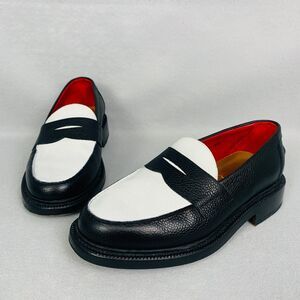 Blackstock & Weber Loafers Size 7 Black White Penny Loafer Preppy Classic Shoes